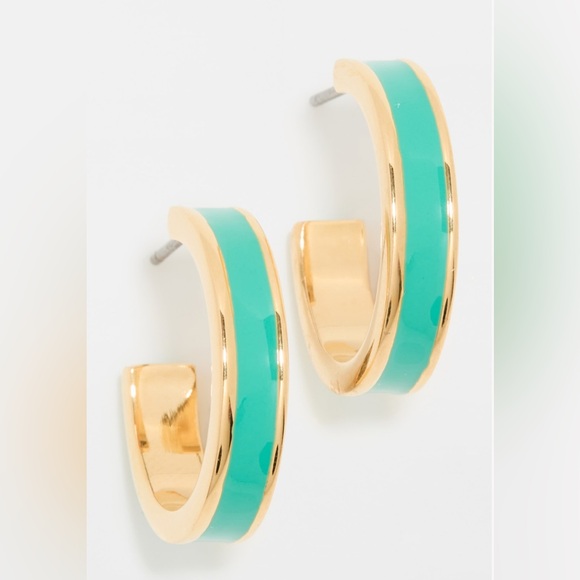 Isabel Marant Casablanca Enameled Gold-Tone Small Hoop Earrings - Picture 3 of 4